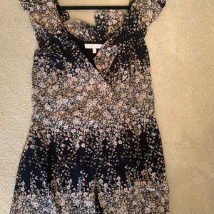 Wrap Ruffle Long Floral Chiffon Dress